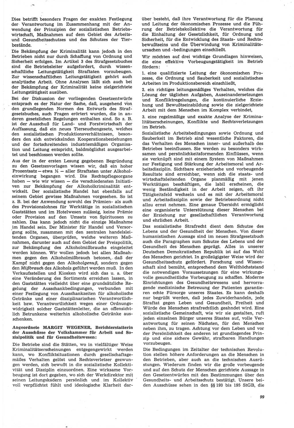 Neue Justiz (NJ), Zeitschrift für Recht und Rechtswissenschaft [Deutsche Demokratische Republik (DDR)], 22. Jahrgang 1968, Seite 99 (NJ DDR 1968, S. 99)