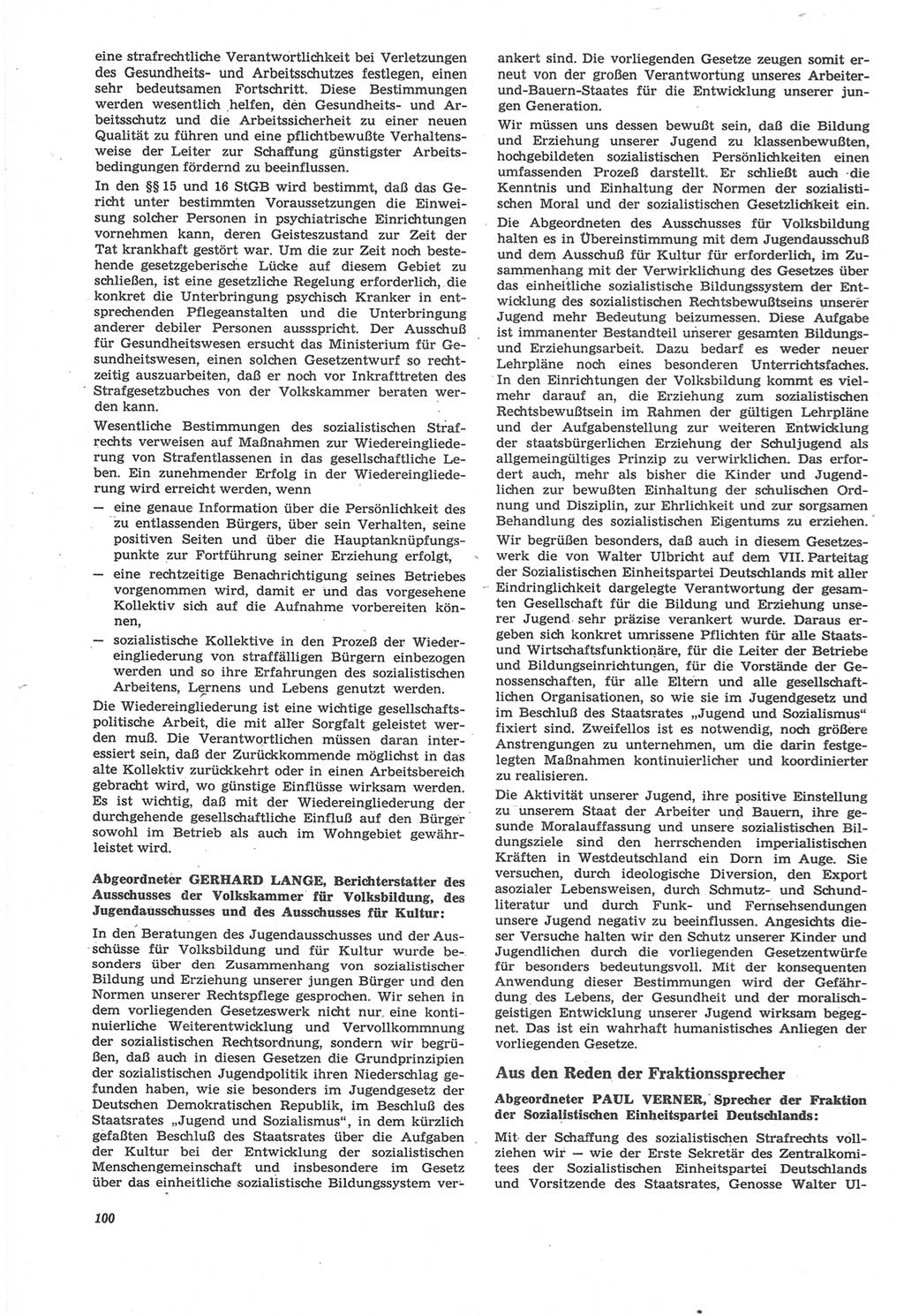 Neue Justiz (NJ), Zeitschrift für Recht und Rechtswissenschaft [Deutsche Demokratische Republik (DDR)], 22. Jahrgang 1968, Seite 100 (NJ DDR 1968, S. 100)