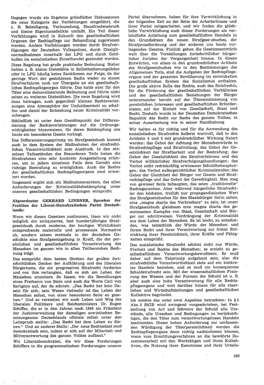 Neue Justiz (NJ), Zeitschrift für Recht und Rechtswissenschaft [Deutsche Demokratische Republik (DDR)], 22. Jahrgang 1968, Seite 103 (NJ DDR 1968, S. 103)