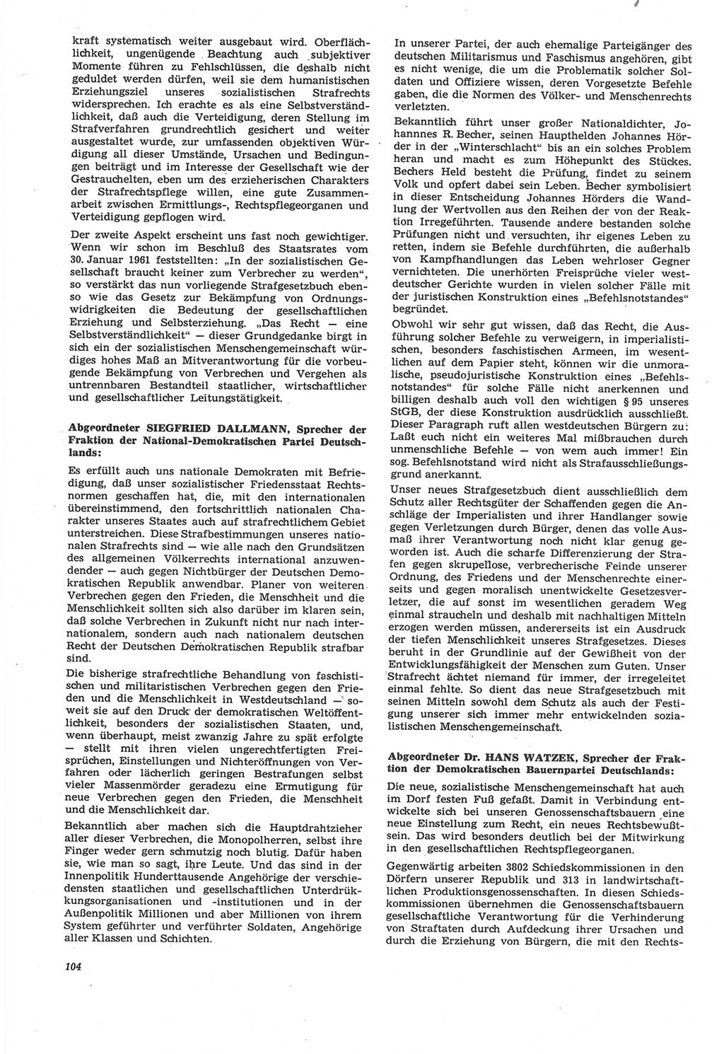 Neue Justiz (NJ), Zeitschrift für Recht und Rechtswissenschaft [Deutsche Demokratische Republik (DDR)], 22. Jahrgang 1968, Seite 104 (NJ DDR 1968, S. 104)