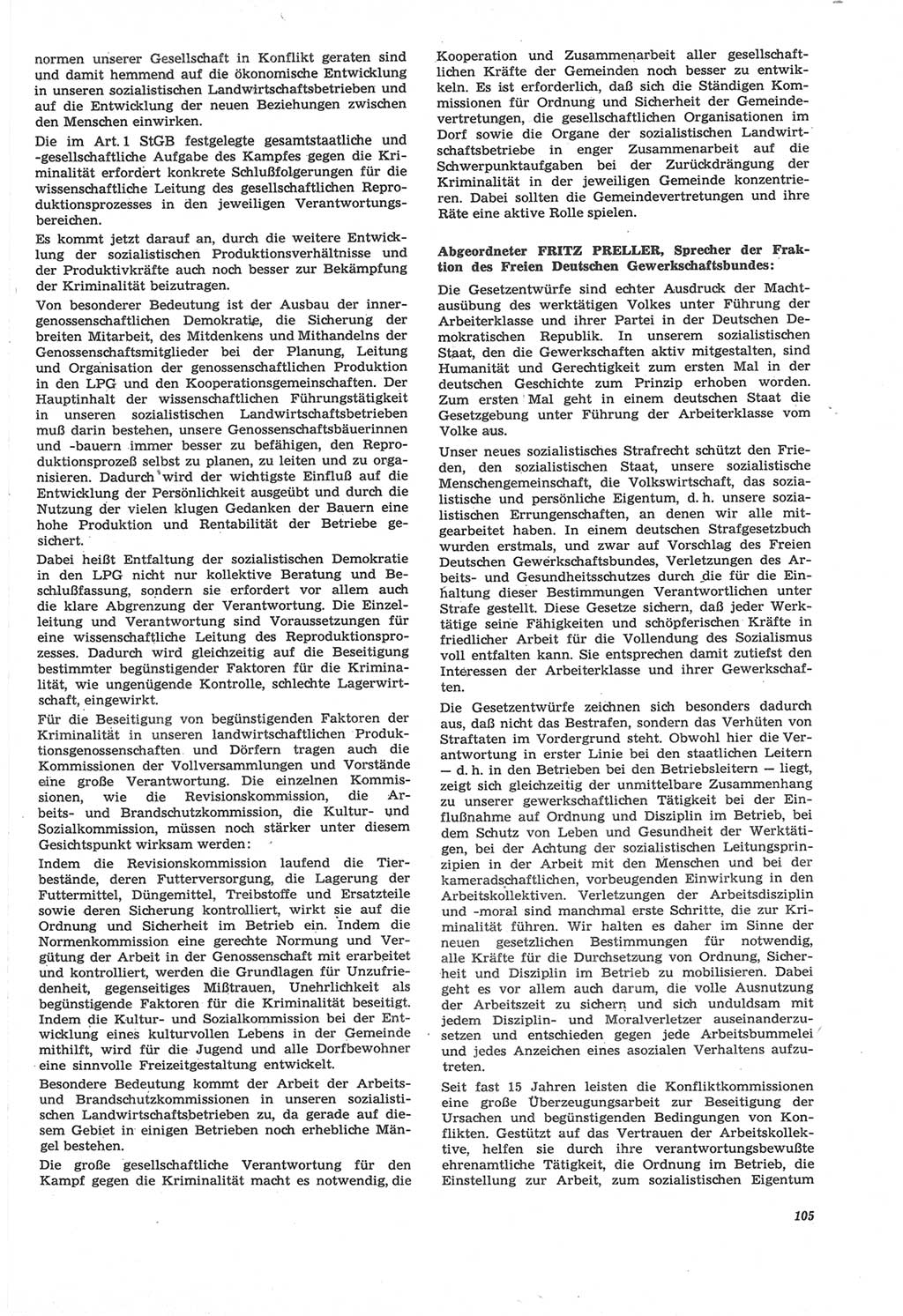 Neue Justiz (NJ), Zeitschrift für Recht und Rechtswissenschaft [Deutsche Demokratische Republik (DDR)], 22. Jahrgang 1968, Seite 105 (NJ DDR 1968, S. 105)