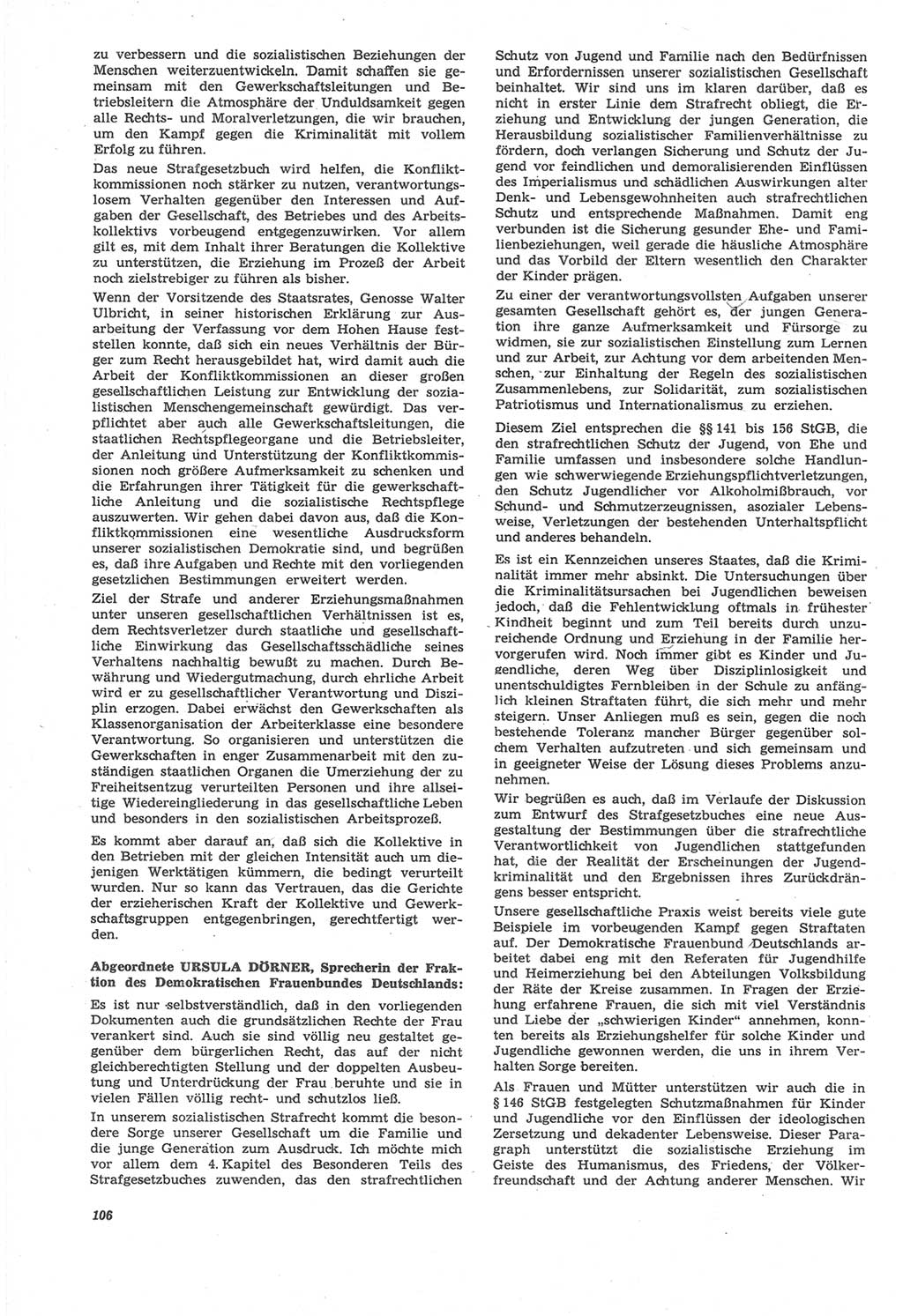 Neue Justiz (NJ), Zeitschrift für Recht und Rechtswissenschaft [Deutsche Demokratische Republik (DDR)], 22. Jahrgang 1968, Seite 106 (NJ DDR 1968, S. 106)