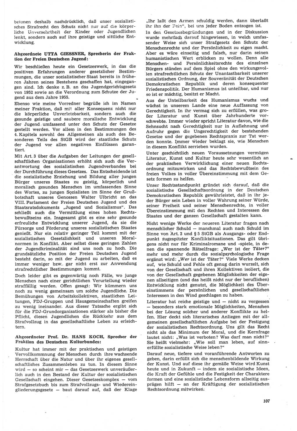 Neue Justiz (NJ), Zeitschrift für Recht und Rechtswissenschaft [Deutsche Demokratische Republik (DDR)], 22. Jahrgang 1968, Seite 107 (NJ DDR 1968, S. 107)
