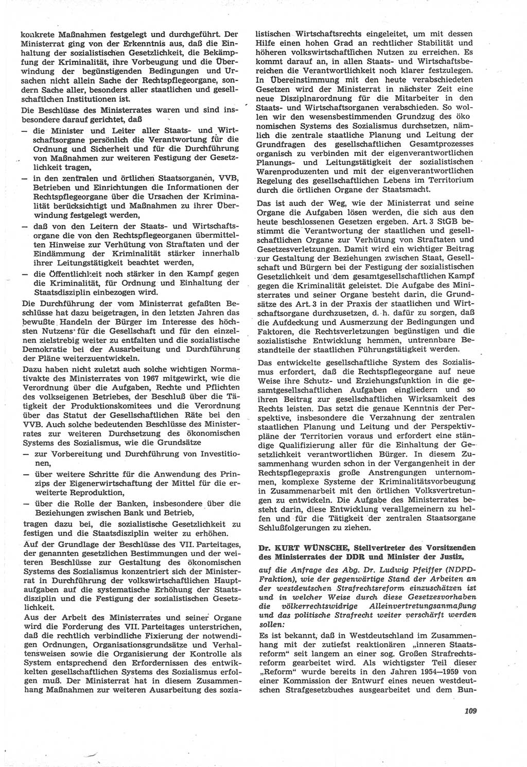 Neue Justiz (NJ), Zeitschrift für Recht und Rechtswissenschaft [Deutsche Demokratische Republik (DDR)], 22. Jahrgang 1968, Seite 109 (NJ DDR 1968, S. 109)