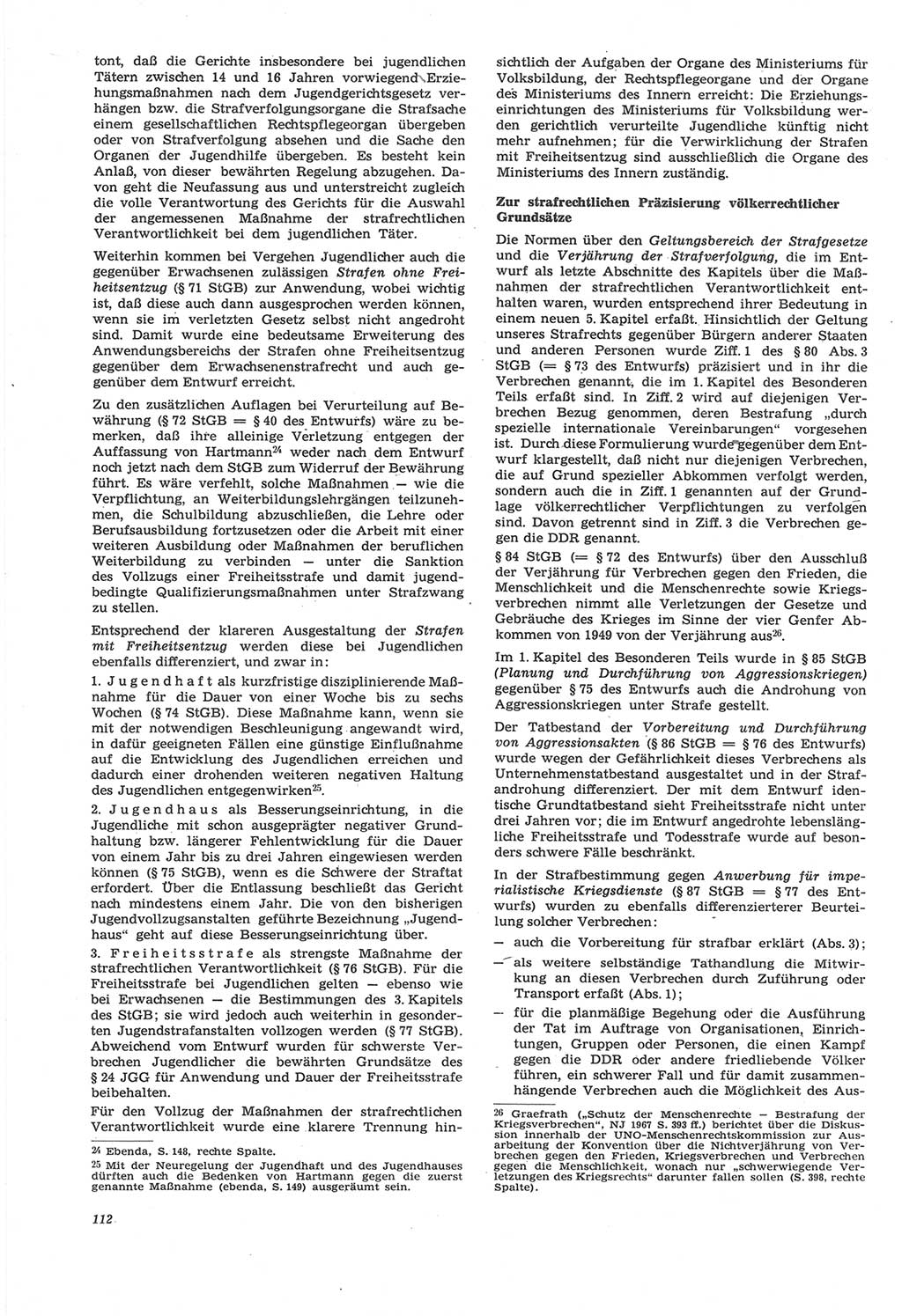 Neue Justiz (NJ), Zeitschrift für Recht und Rechtswissenschaft [Deutsche Demokratische Republik (DDR)], 22. Jahrgang 1968, Seite 112 (NJ DDR 1968, S. 112)