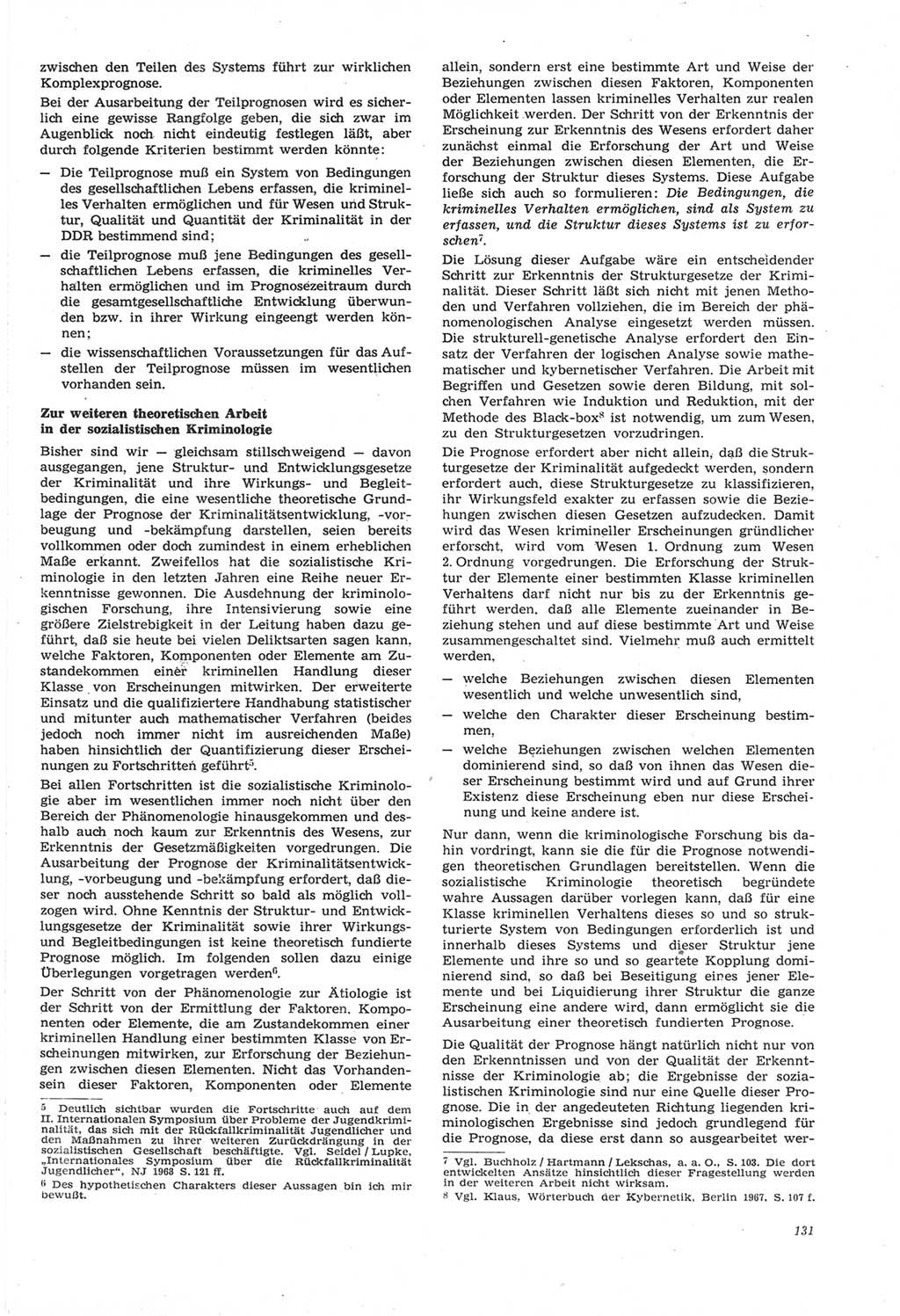 Neue Justiz (NJ), Zeitschrift für Recht und Rechtswissenschaft [Deutsche Demokratische Republik (DDR)], 22. Jahrgang 1968, Seite 131 (NJ DDR 1968, S. 131)