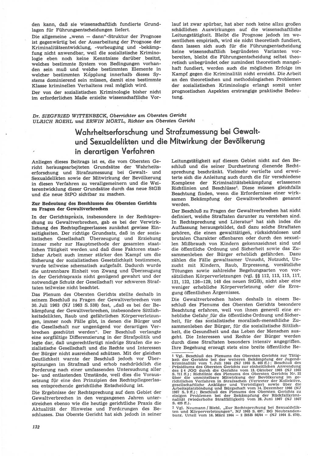 Neue Justiz (NJ), Zeitschrift für Recht und Rechtswissenschaft [Deutsche Demokratische Republik (DDR)], 22. Jahrgang 1968, Seite 132 (NJ DDR 1968, S. 132)