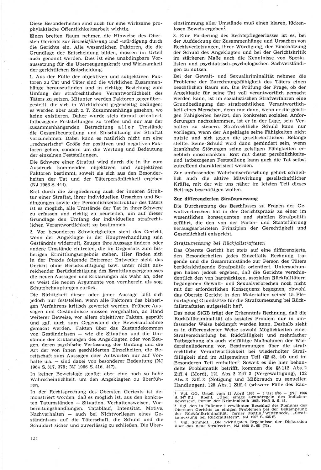Neue Justiz (NJ), Zeitschrift für Recht und Rechtswissenschaft [Deutsche Demokratische Republik (DDR)], 22. Jahrgang 1968, Seite 134 (NJ DDR 1968, S. 134)