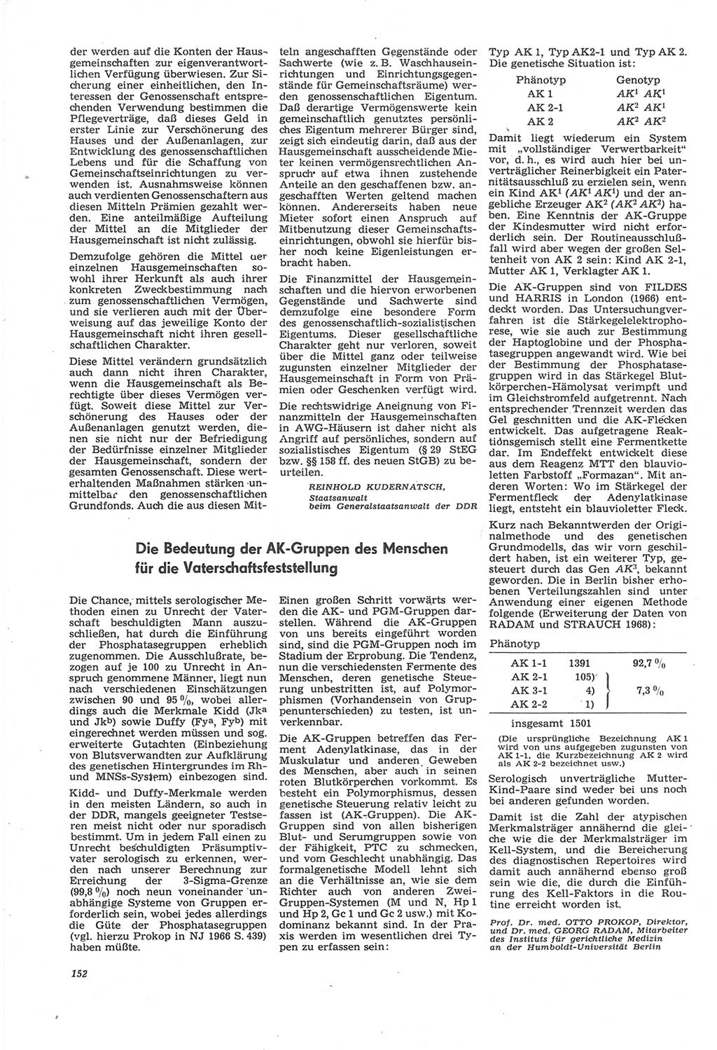 Neue Justiz (NJ), Zeitschrift für Recht und Rechtswissenschaft [Deutsche Demokratische Republik (DDR)], 22. Jahrgang 1968, Seite 152 (NJ DDR 1968, S. 152)