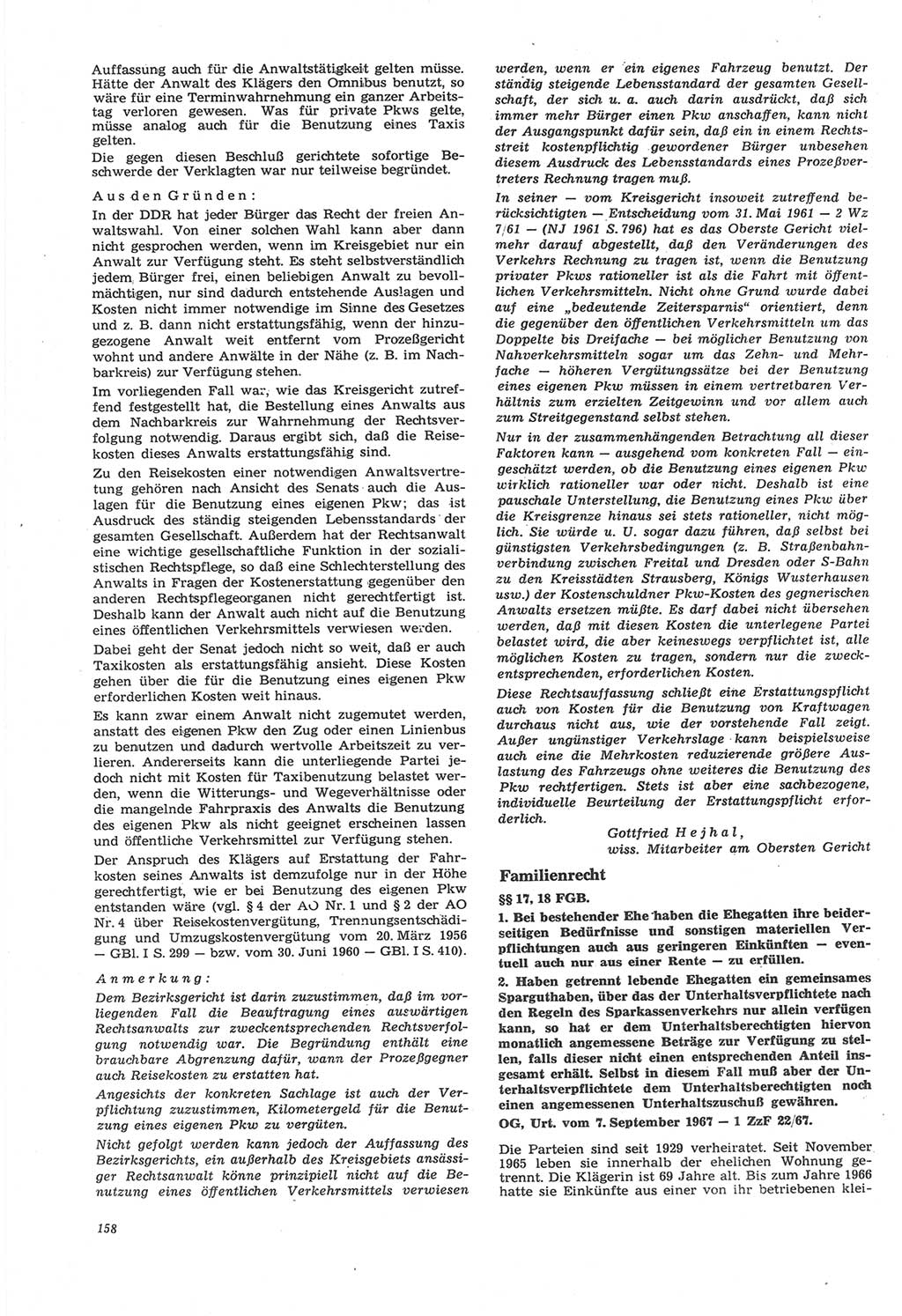 Neue Justiz (NJ), Zeitschrift für Recht und Rechtswissenschaft [Deutsche Demokratische Republik (DDR)], 22. Jahrgang 1968, Seite 158 (NJ DDR 1968, S. 158)