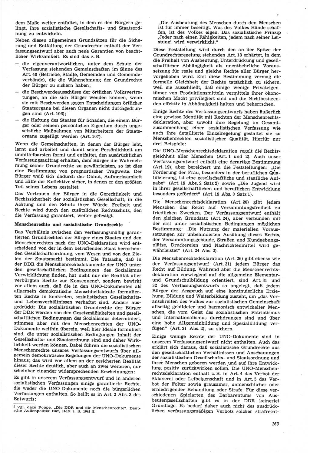 Neue Justiz (NJ), Zeitschrift für Recht und Rechtswissenschaft [Deutsche Demokratische Republik (DDR)], 22. Jahrgang 1968, Seite 163 (NJ DDR 1968, S. 163)