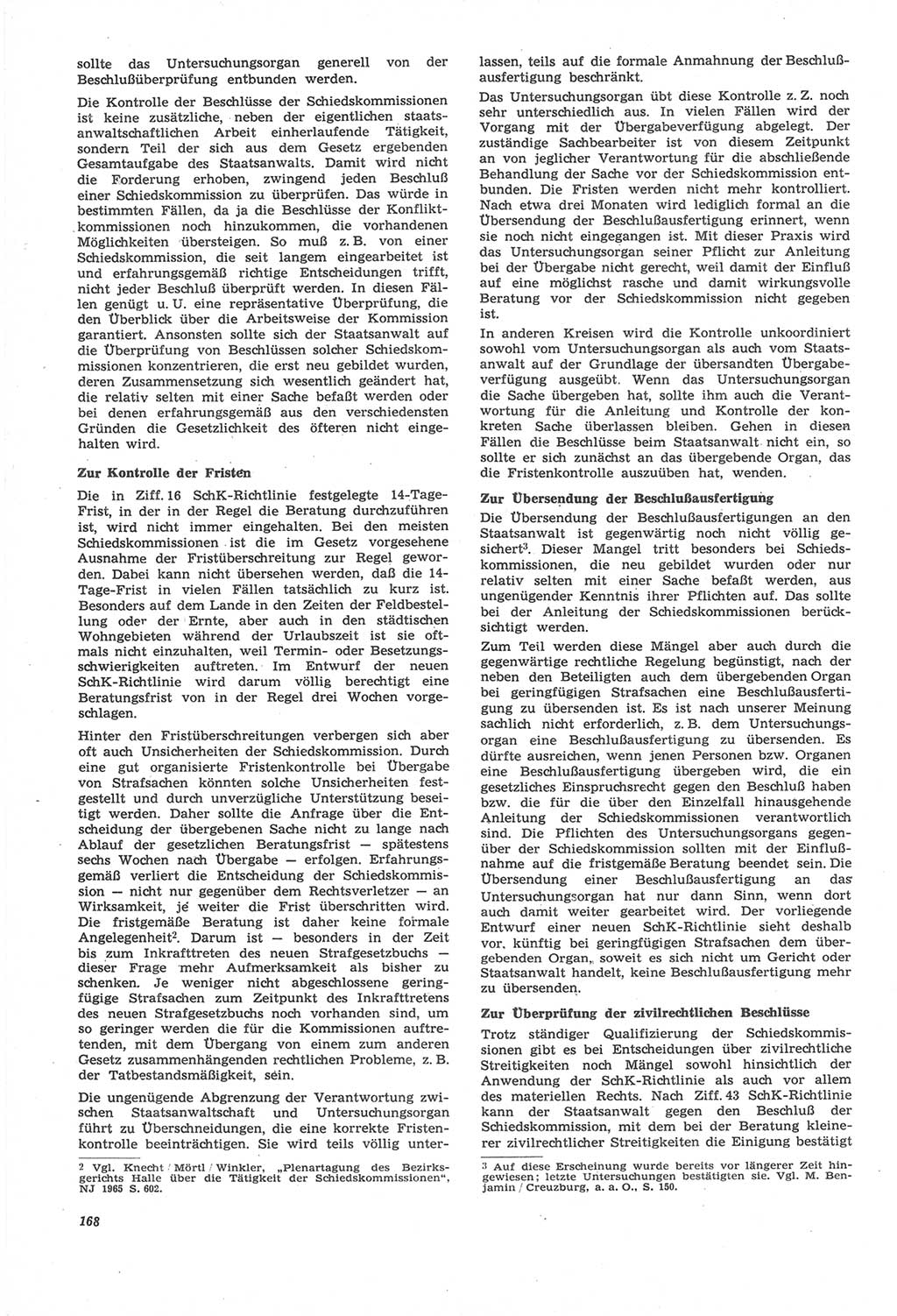 Neue Justiz (NJ), Zeitschrift für Recht und Rechtswissenschaft [Deutsche Demokratische Republik (DDR)], 22. Jahrgang 1968, Seite 168 (NJ DDR 1968, S. 168)