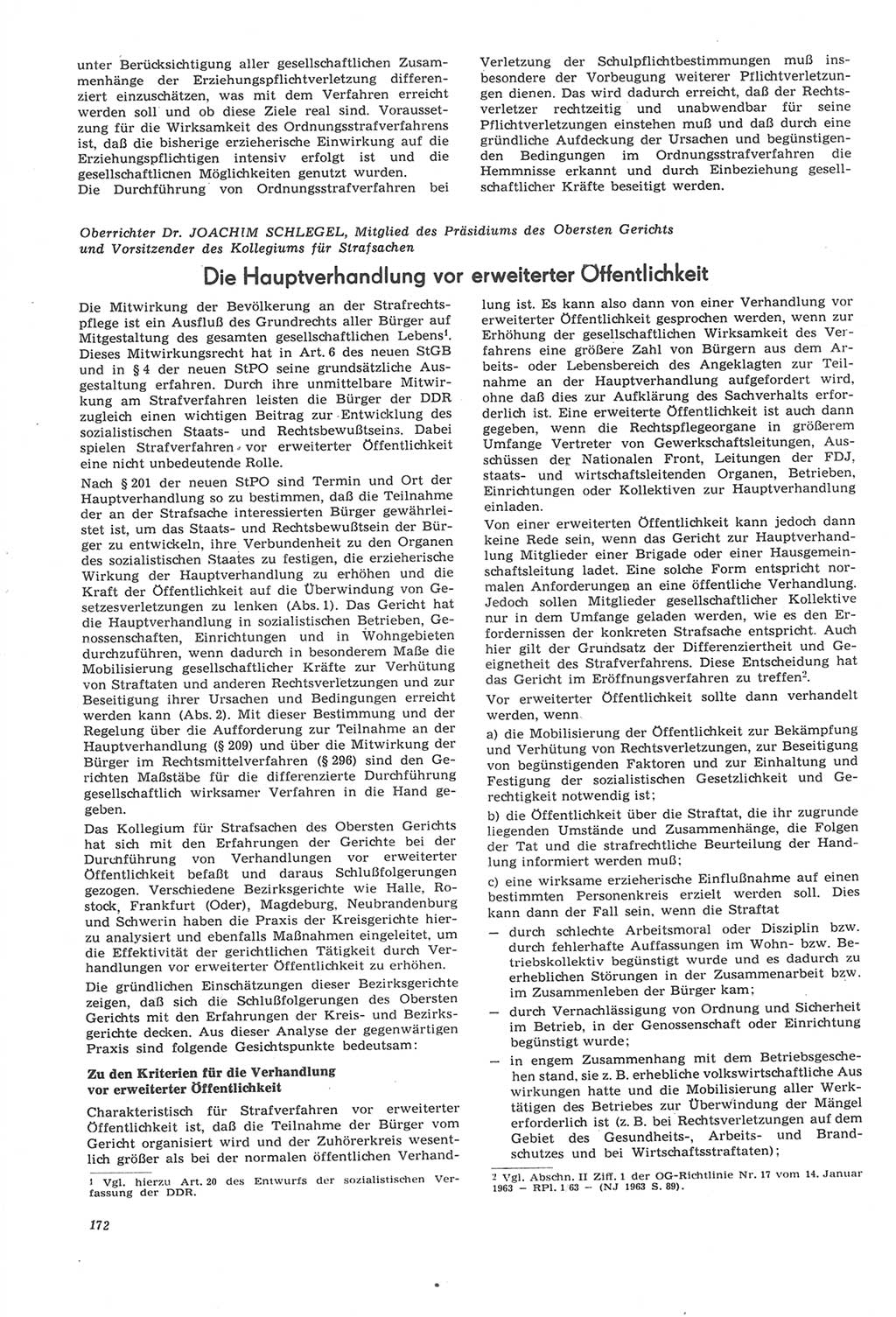 Neue Justiz (NJ), Zeitschrift für Recht und Rechtswissenschaft [Deutsche Demokratische Republik (DDR)], 22. Jahrgang 1968, Seite 172 (NJ DDR 1968, S. 172)