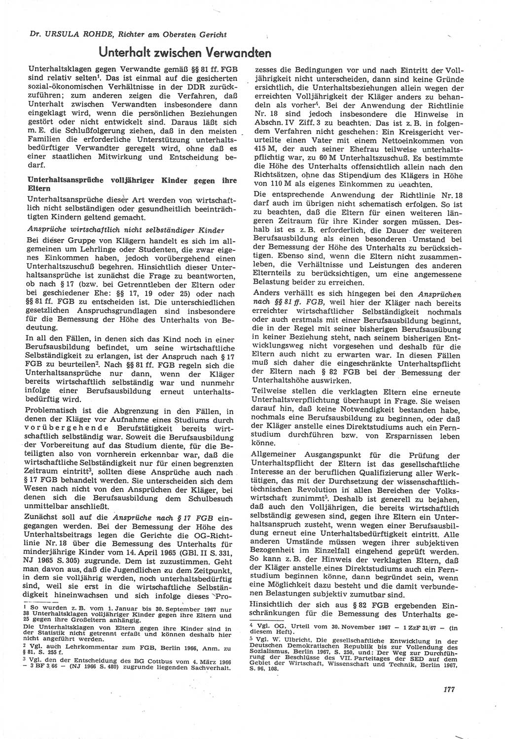 Neue Justiz (NJ), Zeitschrift für Recht und Rechtswissenschaft [Deutsche Demokratische Republik (DDR)], 22. Jahrgang 1968, Seite 177 (NJ DDR 1968, S. 177)