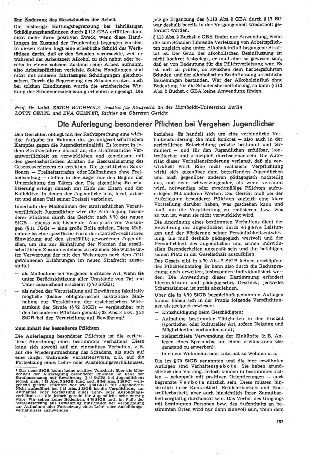 Neue Justiz (NJ), Zeitschrift für Recht und Rechtswissenschaft [Deutsche Demokratische Republik (DDR)], 22. Jahrgang 1968, Seite 197 (NJ DDR 1968, S. 197)