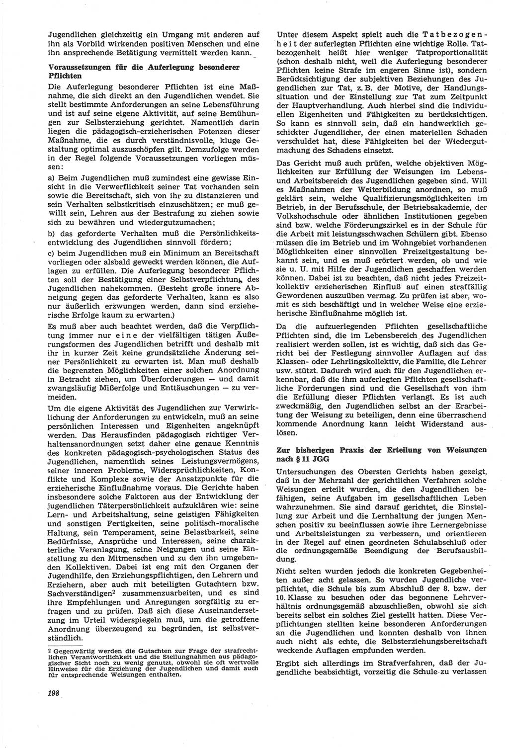 Neue Justiz (NJ), Zeitschrift für Recht und Rechtswissenschaft [Deutsche Demokratische Republik (DDR)], 22. Jahrgang 1968, Seite 198 (NJ DDR 1968, S. 198)