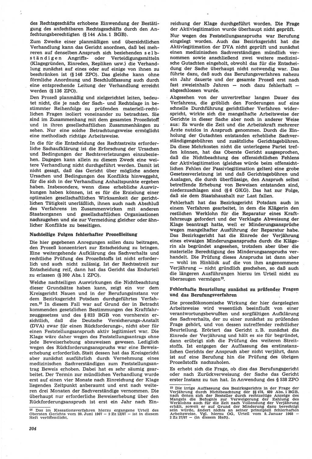 Neue Justiz (NJ), Zeitschrift für Recht und Rechtswissenschaft [Deutsche Demokratische Republik (DDR)], 22. Jahrgang 1968, Seite 204 (NJ DDR 1968, S. 204)