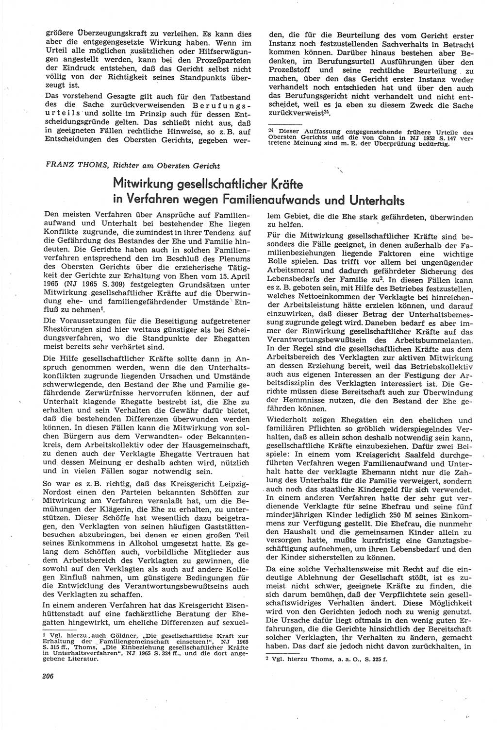 Neue Justiz (NJ), Zeitschrift für Recht und Rechtswissenschaft [Deutsche Demokratische Republik (DDR)], 22. Jahrgang 1968, Seite 206 (NJ DDR 1968, S. 206)