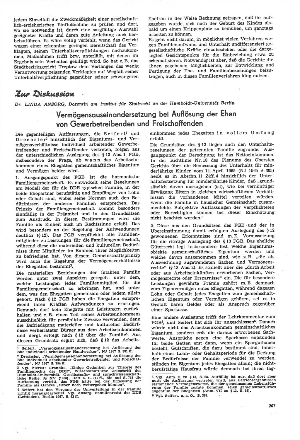 Neue Justiz (NJ), Zeitschrift für Recht und Rechtswissenschaft [Deutsche Demokratische Republik (DDR)], 22. Jahrgang 1968, Seite 207 (NJ DDR 1968, S. 207)