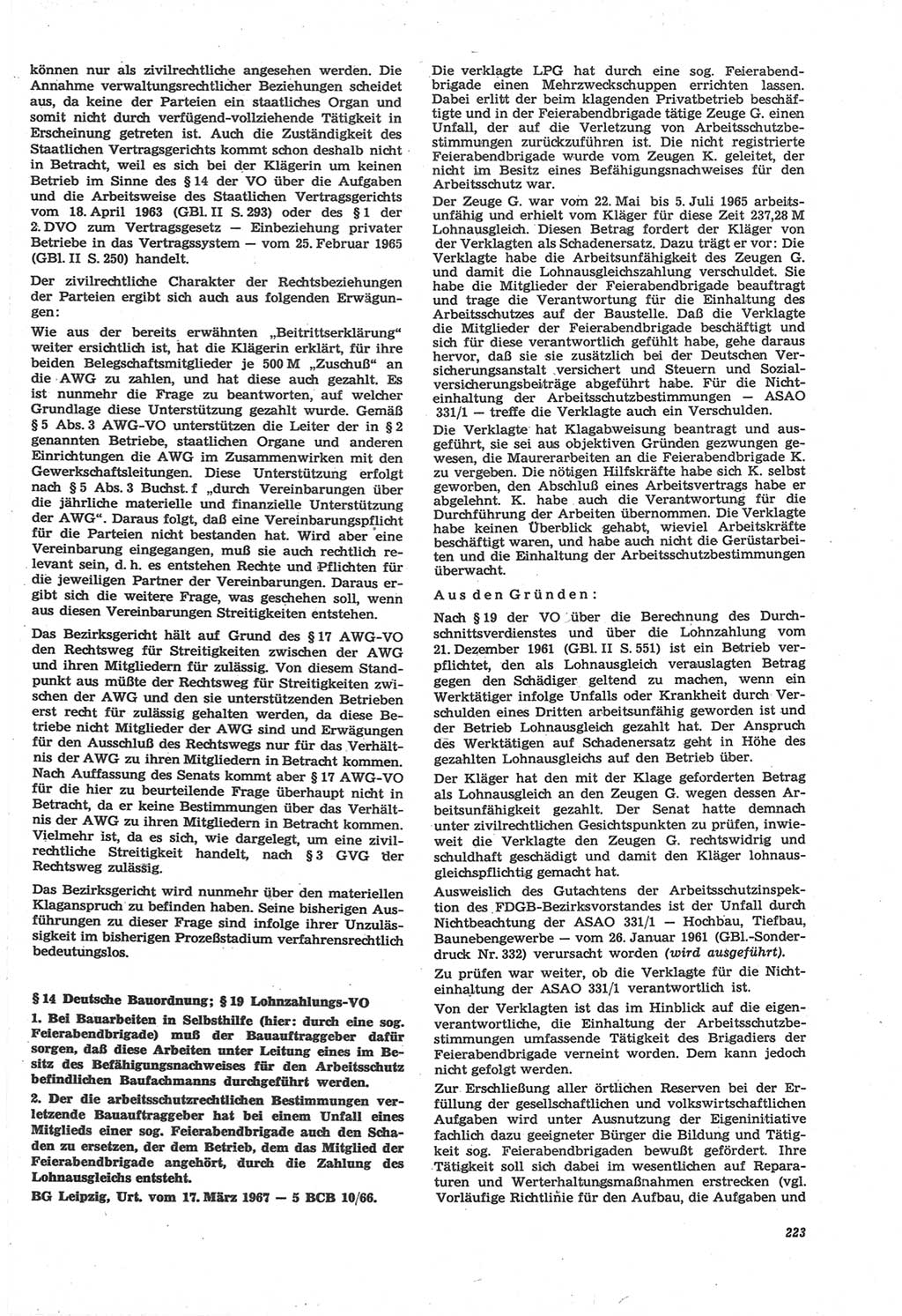 Neue Justiz (NJ), Zeitschrift für Recht und Rechtswissenschaft [Deutsche Demokratische Republik (DDR)], 22. Jahrgang 1968, Seite 223 (NJ DDR 1968, S. 223)