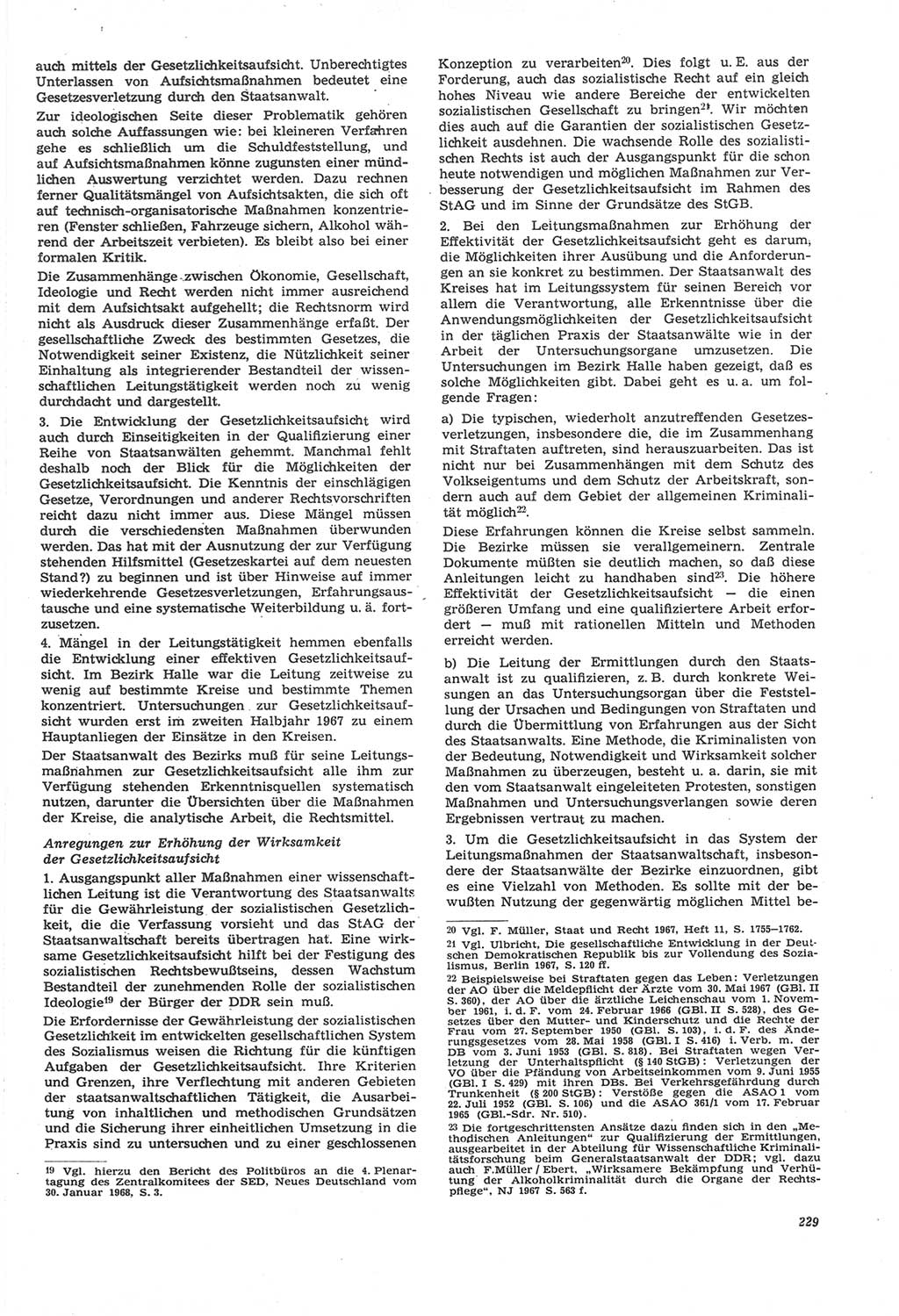 Neue Justiz (NJ), Zeitschrift für Recht und Rechtswissenschaft [Deutsche Demokratische Republik (DDR)], 22. Jahrgang 1968, Seite 229 (NJ DDR 1968, S. 229)