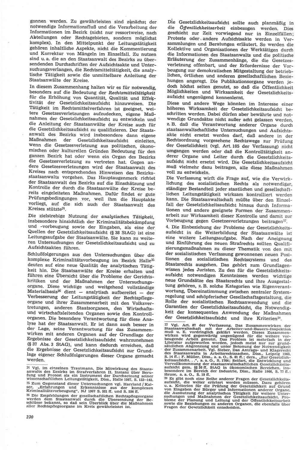 Neue Justiz (NJ), Zeitschrift für Recht und Rechtswissenschaft [Deutsche Demokratische Republik (DDR)], 22. Jahrgang 1968, Seite 230 (NJ DDR 1968, S. 230)