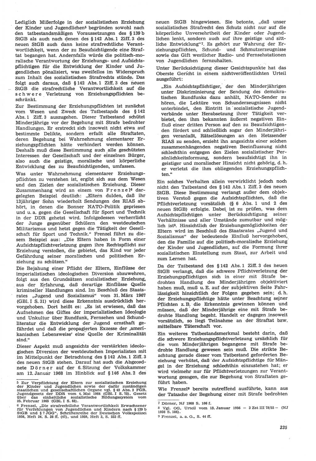 Neue Justiz (NJ), Zeitschrift für Recht und Rechtswissenschaft [Deutsche Demokratische Republik (DDR)], 22. Jahrgang 1968, Seite 235 (NJ DDR 1968, S. 235)