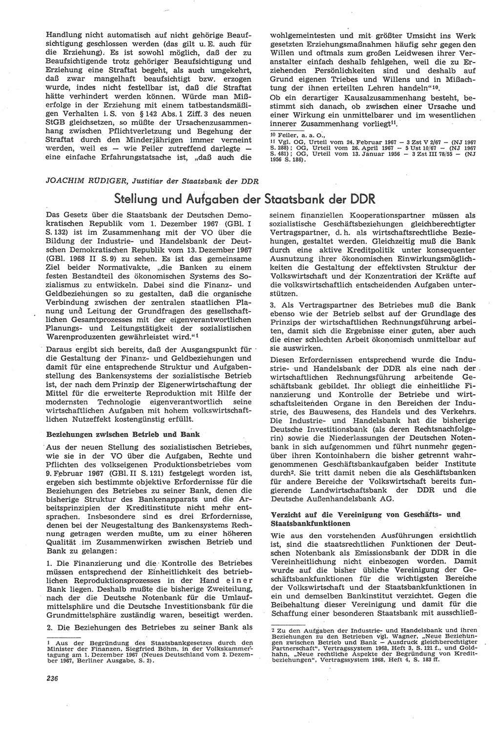 Neue Justiz (NJ), Zeitschrift für Recht und Rechtswissenschaft [Deutsche Demokratische Republik (DDR)], 22. Jahrgang 1968, Seite 236 (NJ DDR 1968, S. 236)