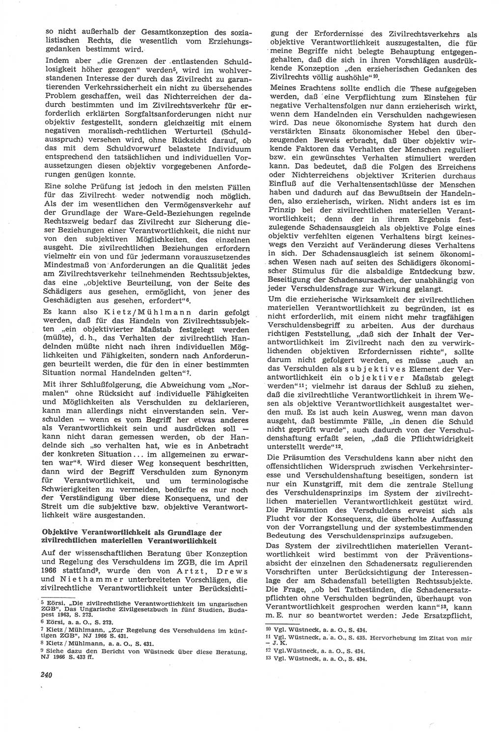 Neue Justiz (NJ), Zeitschrift für Recht und Rechtswissenschaft [Deutsche Demokratische Republik (DDR)], 22. Jahrgang 1968, Seite 240 (NJ DDR 1968, S. 240)