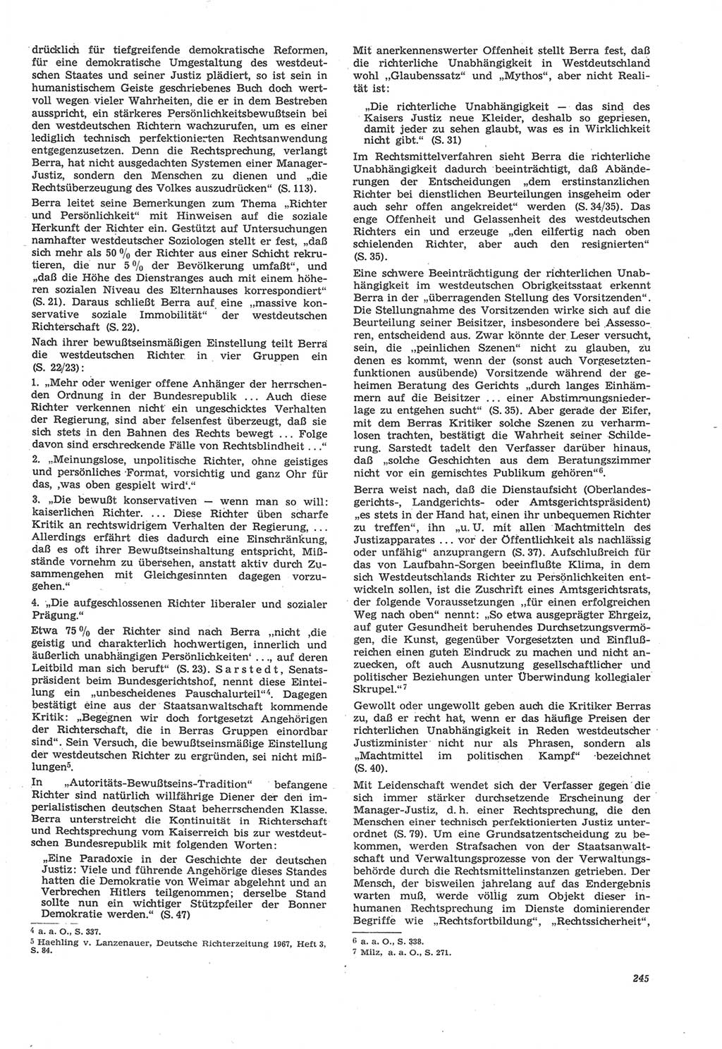 Neue Justiz (NJ), Zeitschrift für Recht und Rechtswissenschaft [Deutsche Demokratische Republik (DDR)], 22. Jahrgang 1968, Seite 245 (NJ DDR 1968, S. 245)