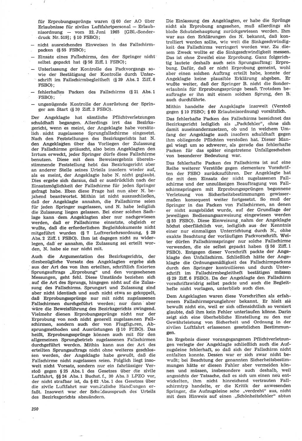 Neue Justiz (NJ), Zeitschrift für Recht und Rechtswissenschaft [Deutsche Demokratische Republik (DDR)], 22. Jahrgang 1968, Seite 250 (NJ DDR 1968, S. 250)