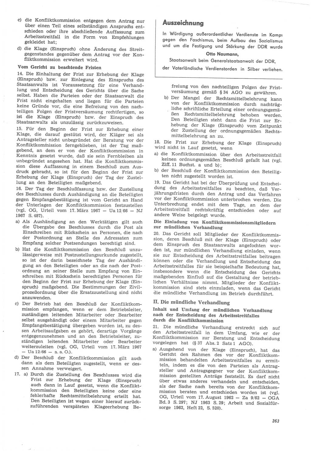 Neue Justiz (NJ), Zeitschrift für Recht und Rechtswissenschaft [Deutsche Demokratische Republik (DDR)], 22. Jahrgang 1968, Seite 263 (NJ DDR 1968, S. 263)