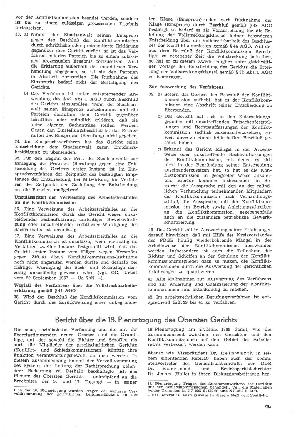 Neue Justiz (NJ), Zeitschrift für Recht und Rechtswissenschaft [Deutsche Demokratische Republik (DDR)], 22. Jahrgang 1968, Seite 265 (NJ DDR 1968, S. 265)