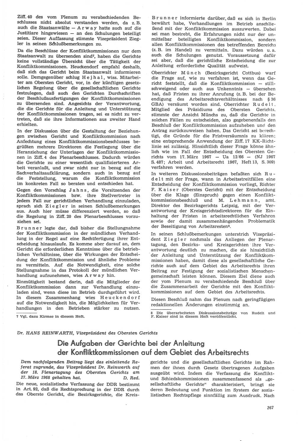 Neue Justiz (NJ), Zeitschrift für Recht und Rechtswissenschaft [Deutsche Demokratische Republik (DDR)], 22. Jahrgang 1968, Seite 267 (NJ DDR 1968, S. 267)