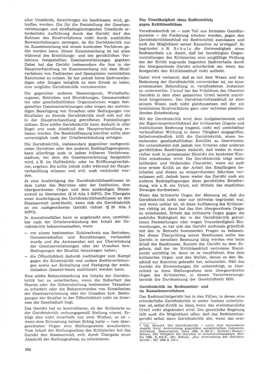 Neue Justiz (NJ), Zeitschrift für Recht und Rechtswissenschaft [Deutsche Demokratische Republik (DDR)], 22. Jahrgang 1968, Seite 294 (NJ DDR 1968, S. 294)