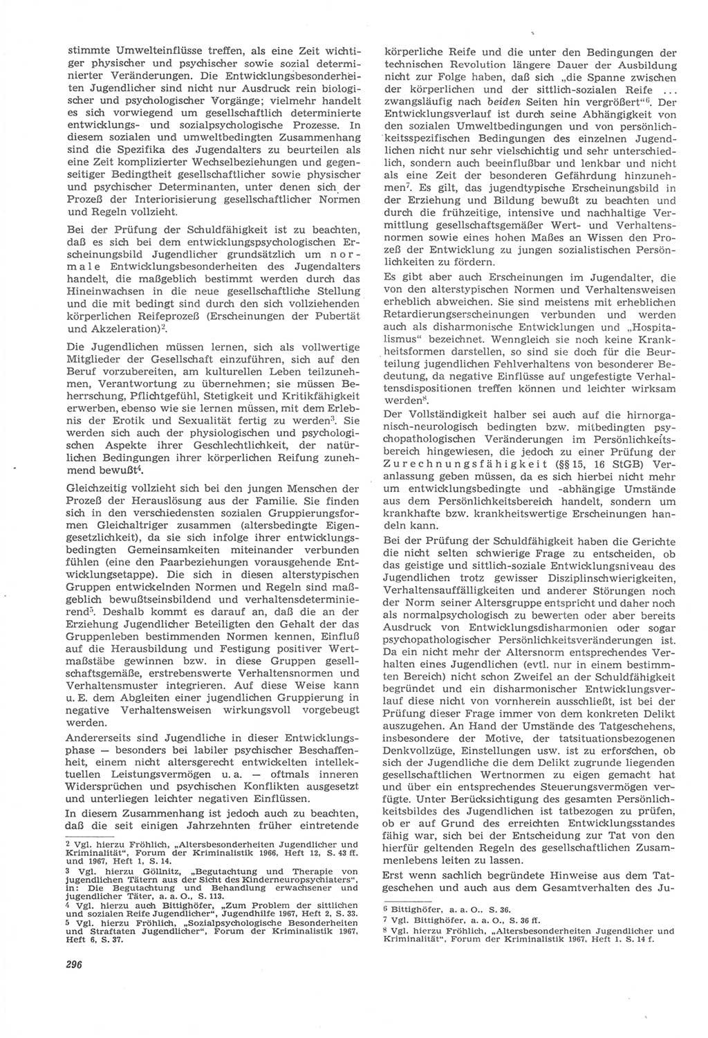 Neue Justiz (NJ), Zeitschrift für Recht und Rechtswissenschaft [Deutsche Demokratische Republik (DDR)], 22. Jahrgang 1968, Seite 296 (NJ DDR 1968, S. 296)