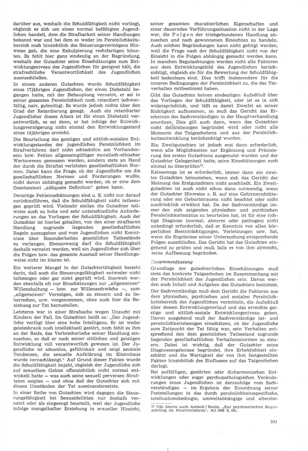 Neue Justiz (NJ), Zeitschrift für Recht und Rechtswissenschaft [Deutsche Demokratische Republik (DDR)], 22. Jahrgang 1968, Seite 301 (NJ DDR 1968, S. 301)