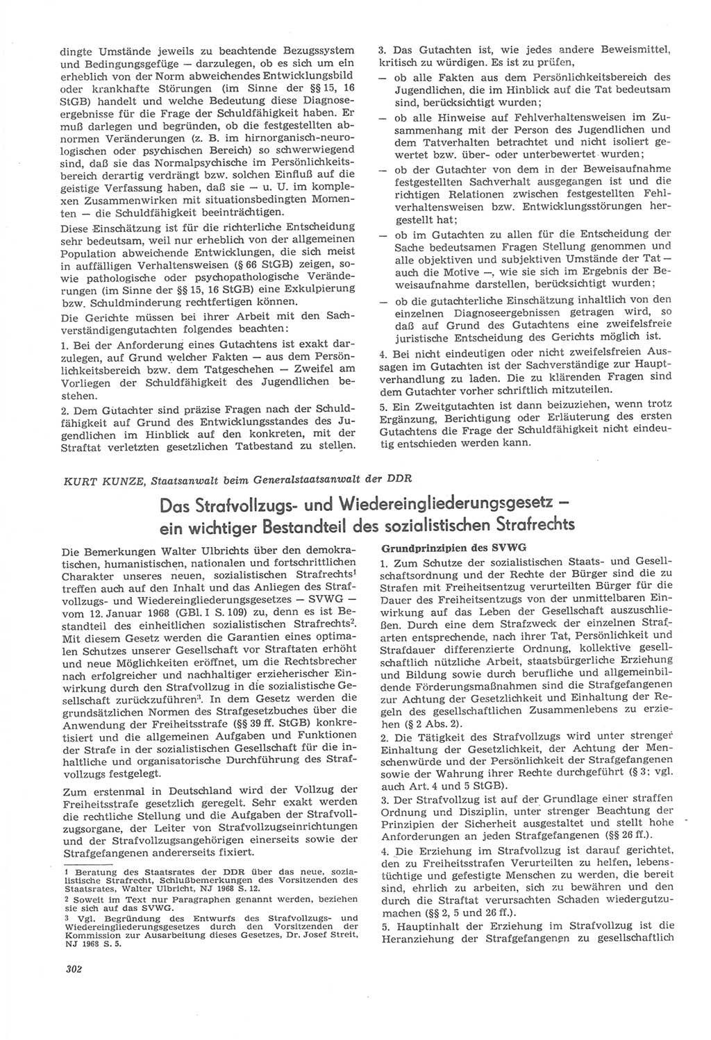 Neue Justiz (NJ), Zeitschrift für Recht und Rechtswissenschaft [Deutsche Demokratische Republik (DDR)], 22. Jahrgang 1968, Seite 302 (NJ DDR 1968, S. 302)