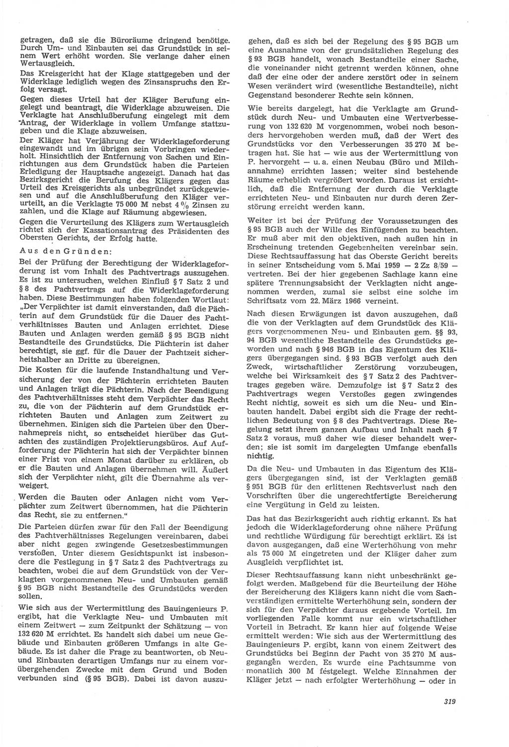 Neue Justiz (NJ), Zeitschrift für Recht und Rechtswissenschaft [Deutsche Demokratische Republik (DDR)], 22. Jahrgang 1968, Seite 319 (NJ DDR 1968, S. 319)