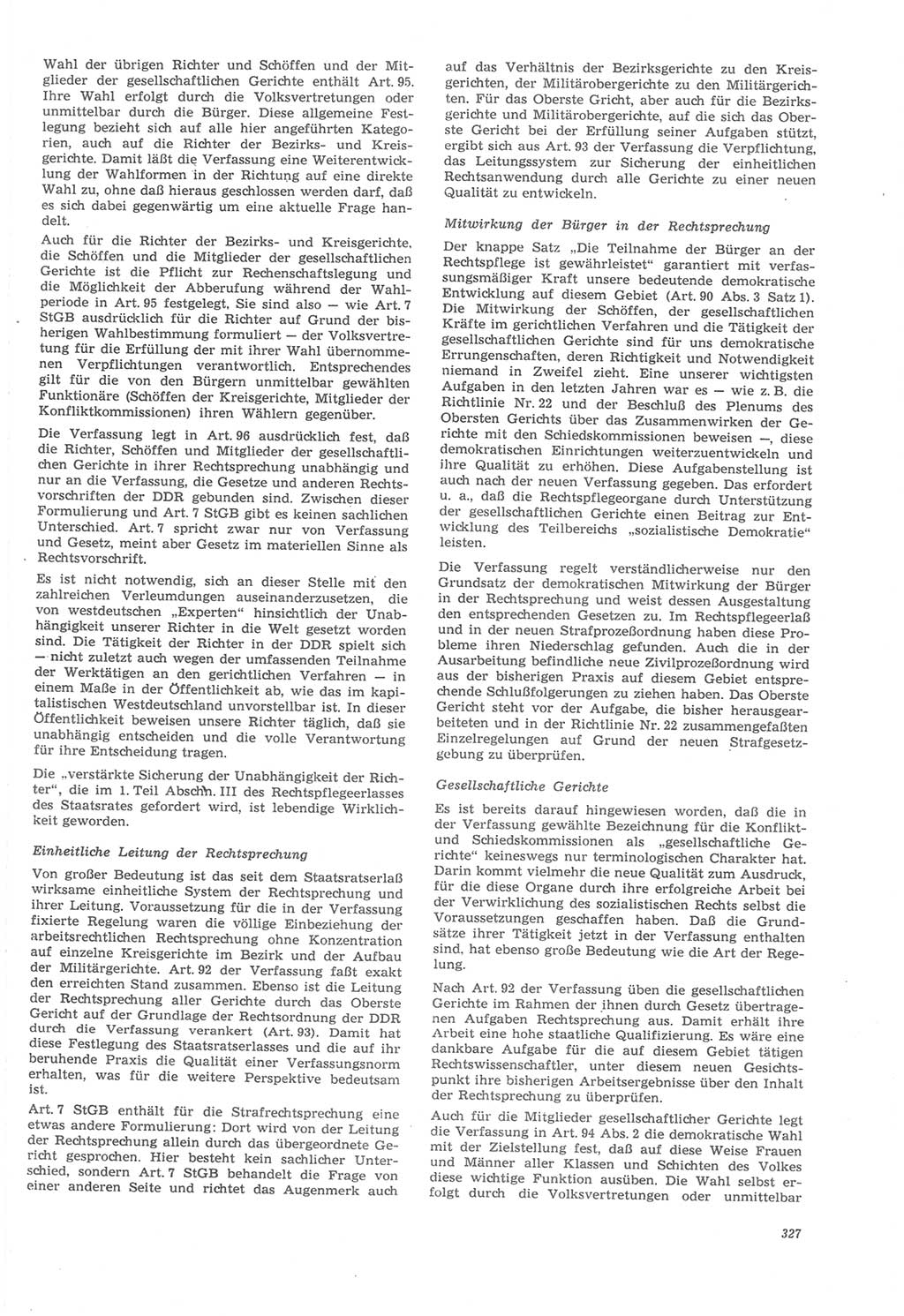 Neue Justiz (NJ), Zeitschrift für Recht und Rechtswissenschaft [Deutsche Demokratische Republik (DDR)], 22. Jahrgang 1968, Seite 327 (NJ DDR 1968, S. 327)