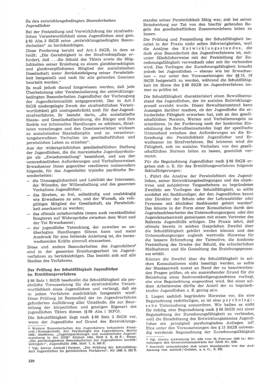 Neue Justiz (NJ), Zeitschrift für Recht und Rechtswissenschaft [Deutsche Demokratische Republik (DDR)], 22. Jahrgang 1968, Seite 330 (NJ DDR 1968, S. 330)