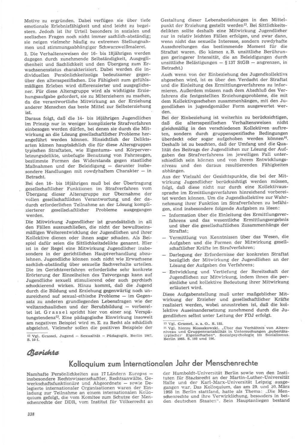 Neue Justiz (NJ), Zeitschrift für Recht und Rechtswissenschaft [Deutsche Demokratische Republik (DDR)], 22. Jahrgang 1968, Seite 338 (NJ DDR 1968, S. 338)