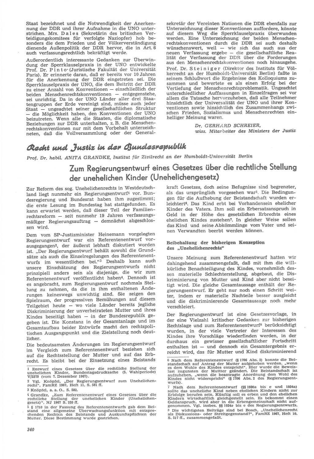 Neue Justiz (NJ), Zeitschrift für Recht und Rechtswissenschaft [Deutsche Demokratische Republik (DDR)], 22. Jahrgang 1968, Seite 340 (NJ DDR 1968, S. 340)