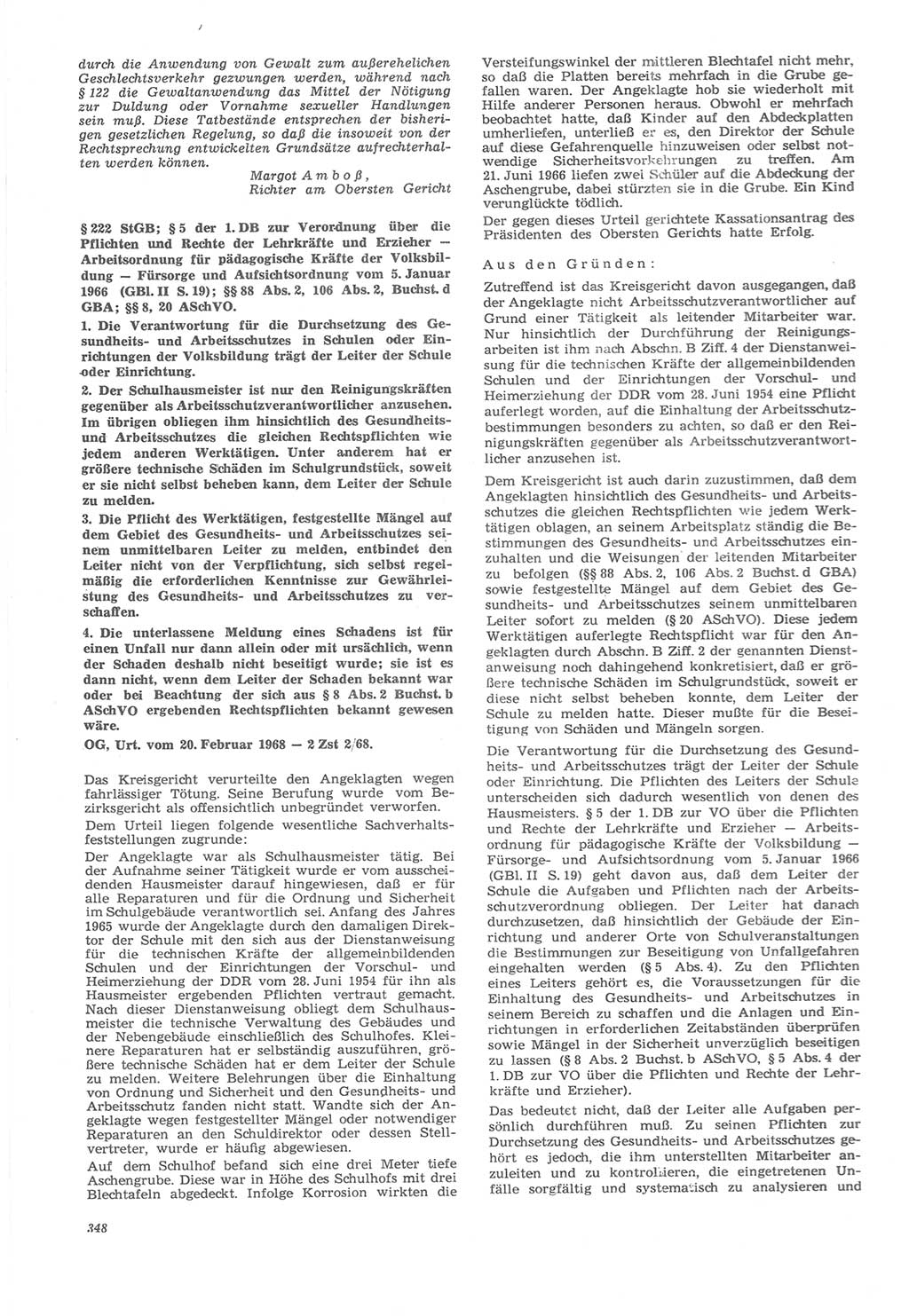 Neue Justiz (NJ), Zeitschrift für Recht und Rechtswissenschaft [Deutsche Demokratische Republik (DDR)], 22. Jahrgang 1968, Seite 348 (NJ DDR 1968, S. 348)