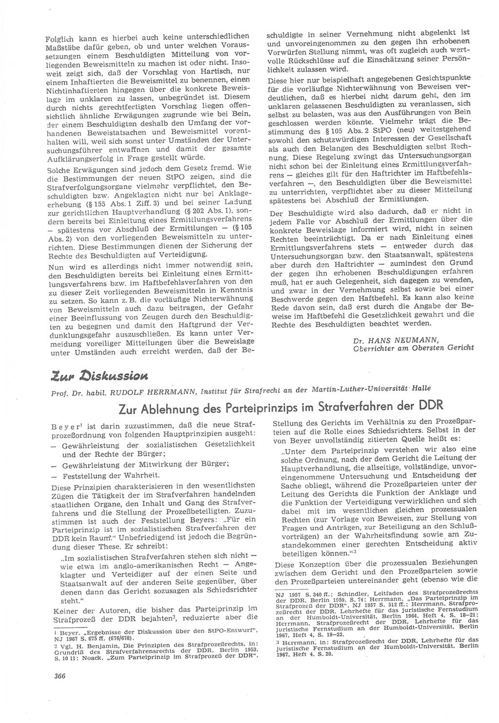 Neue Justiz (NJ), Zeitschrift für Recht und Rechtswissenschaft [Deutsche Demokratische Republik (DDR)], 22. Jahrgang 1968, Seite 366 (NJ DDR 1968, S. 366)