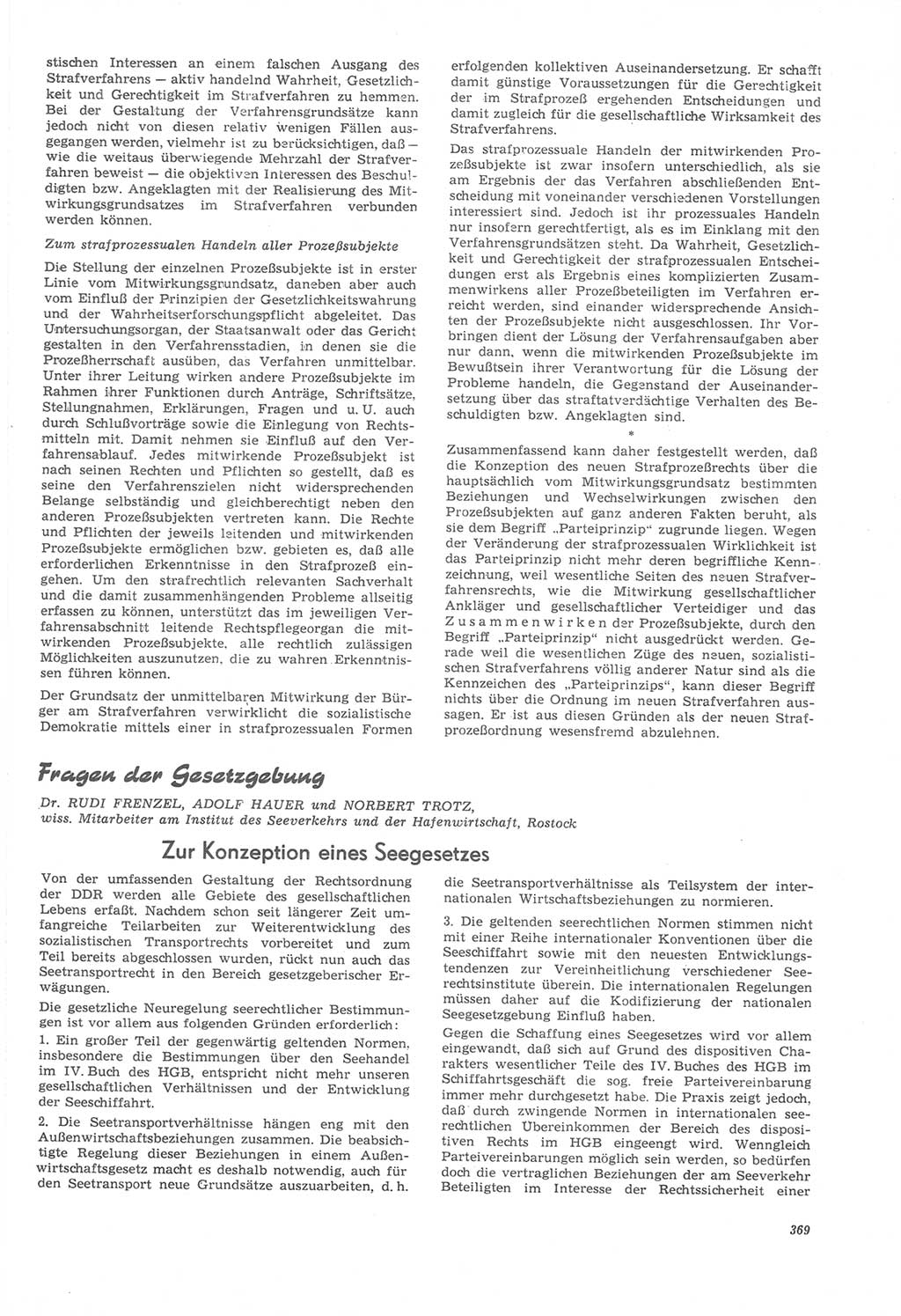 Neue Justiz (NJ), Zeitschrift für Recht und Rechtswissenschaft [Deutsche Demokratische Republik (DDR)], 22. Jahrgang 1968, Seite 369 (NJ DDR 1968, S. 369)