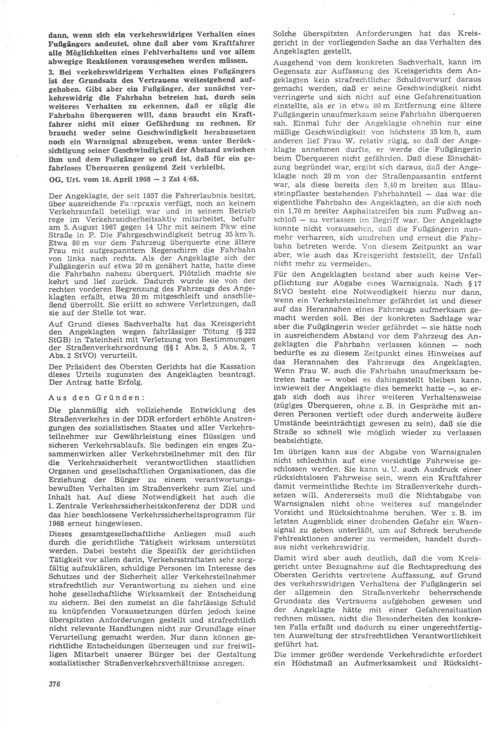 Neue Justiz (NJ), Zeitschrift für Recht und Rechtswissenschaft [Deutsche Demokratische Republik (DDR)], 22. Jahrgang 1968, Seite 376 (NJ DDR 1968, S. 376)