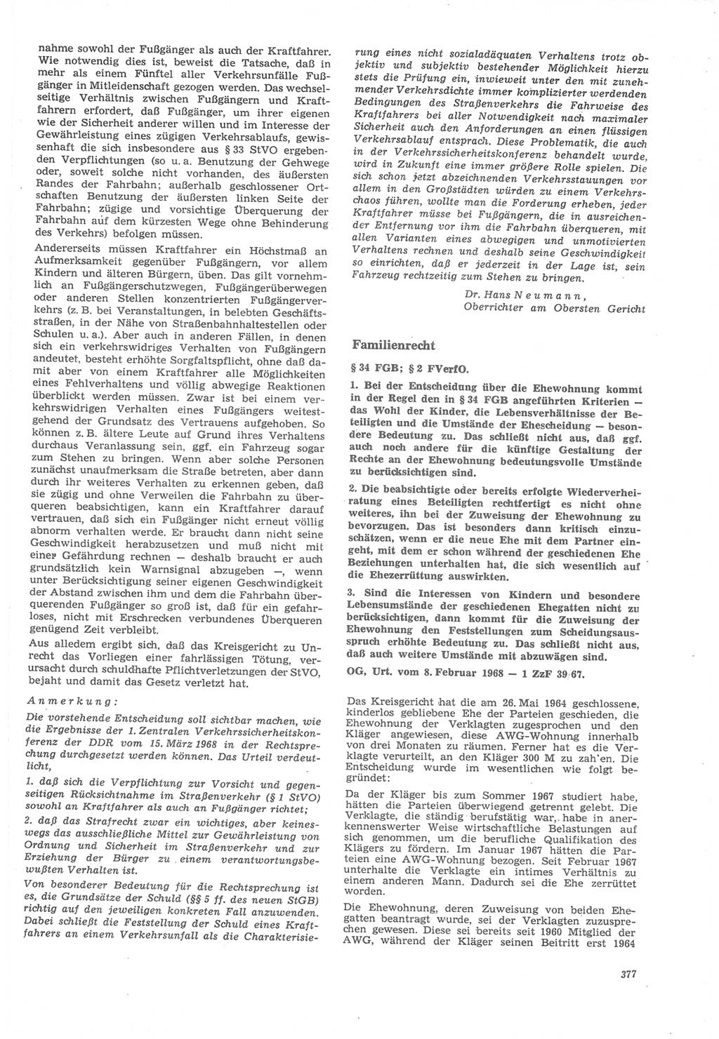 Neue Justiz (NJ), Zeitschrift für Recht und Rechtswissenschaft [Deutsche Demokratische Republik (DDR)], 22. Jahrgang 1968, Seite 377 (NJ DDR 1968, S. 377)