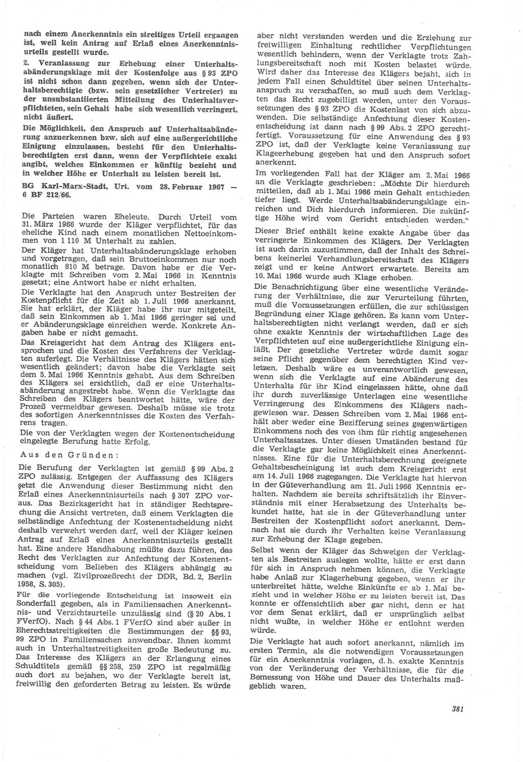 Neue Justiz (NJ), Zeitschrift für Recht und Rechtswissenschaft [Deutsche Demokratische Republik (DDR)], 22. Jahrgang 1968, Seite 381 (NJ DDR 1968, S. 381)