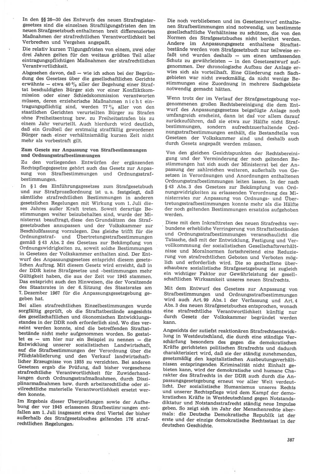 Neue Justiz (NJ), Zeitschrift für Recht und Rechtswissenschaft [Deutsche Demokratische Republik (DDR)], 22. Jahrgang 1968, Seite 387 (NJ DDR 1968, S. 387)